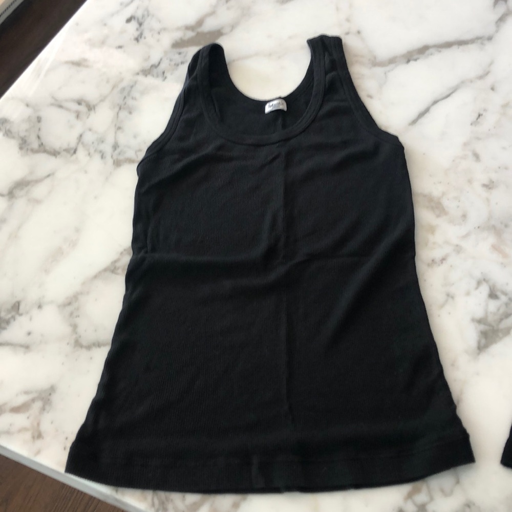 Splendid black tee top ribbed Med tank - Picture 3 of 7